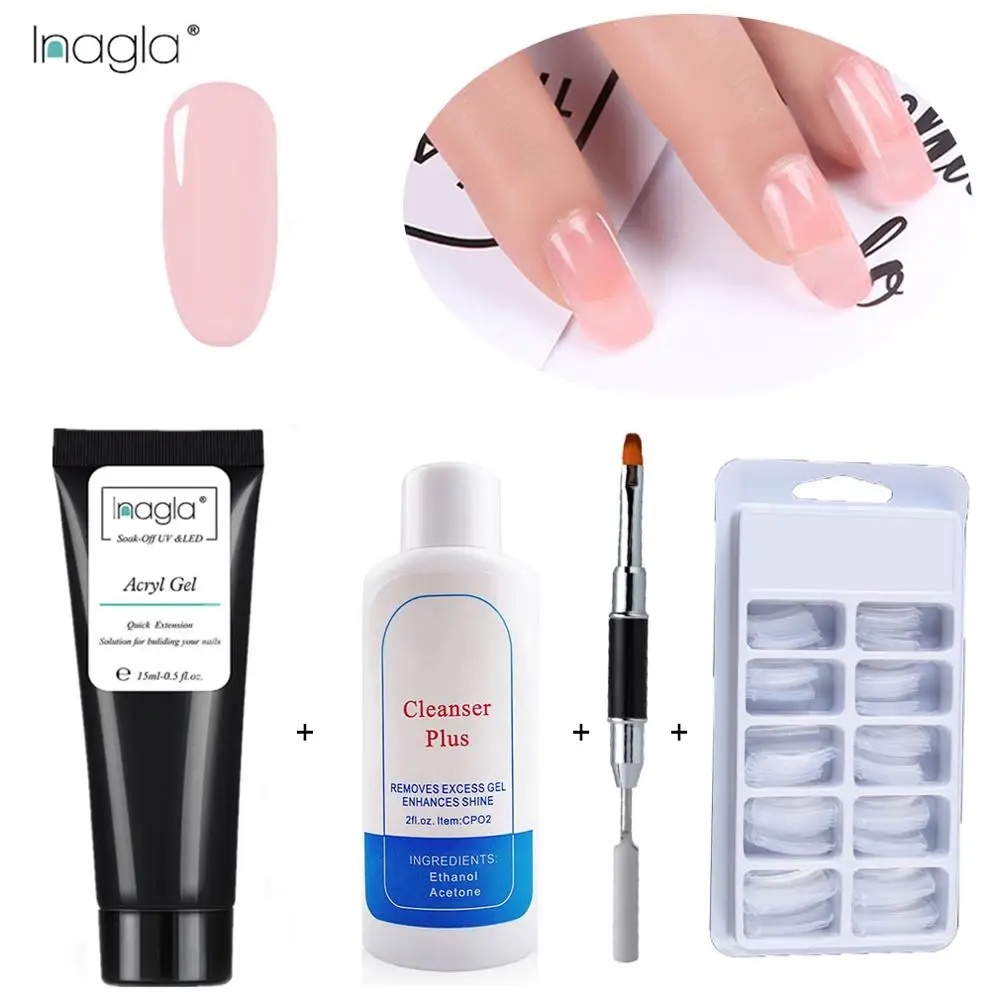 Inagla 15 мл Poly colors серия Гель-лак для ногтей Soak Off UV светодиодный лак для ногтей праймер для ногтей Гель-лак для ногтей салон маникюра - Цвет: SET 3