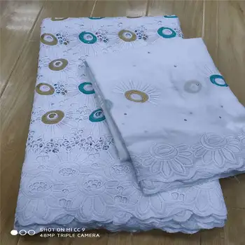 

100% Cotton Design Swiss Voile Lace In Switzerland African Dry Lace Fabric High Quality Nigerian For Wedding 5+2 yards ! L62438
