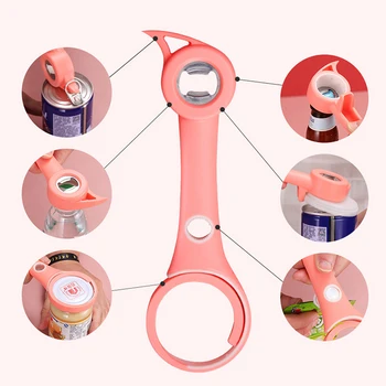 

Manual Bottle Opener Multifunctional 6 in 1 Screw Cap Jar Bottle Wrench Creative Can Opener Screw Kitchen Tools