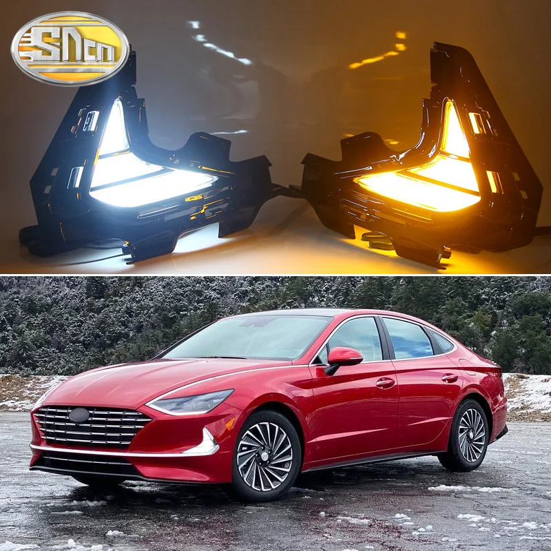 Светодиодные дневные ходовые огсветильник SNCN для Hyundai Sonata 2020 2021 DN8 автомобильные