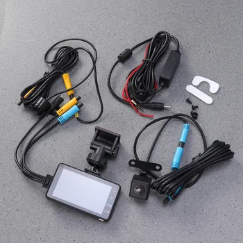 

3 Inch Motorcycle Dirver Recording Camera Gravity sensor Loop Recording Motorcycle Front Rear Dash Cam Recorder (Black)