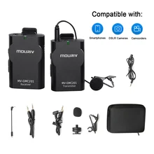 Wireless Lavalier Microphone with Real-time Monitor Compatible with Smartphone Tablet DSLR Camera Camcorder Gopro Recorder Vlogg