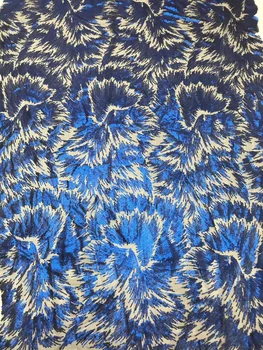 

2018 High Quality African Lace Fabric Royal Blue French Net Embroidery Sequins Tulle Lace Fabric For Nigerian party Dress X1883