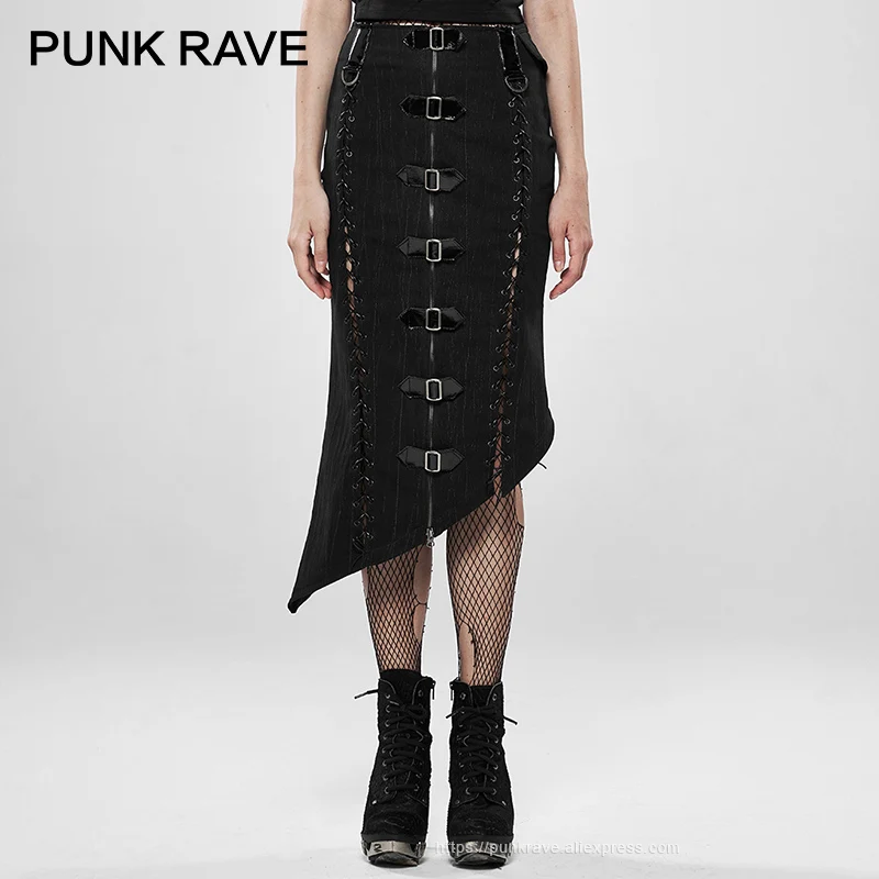 Punk Rave Vrouwen Militaire Stijl Mermaid Onregelmatige Bodycon Half Rok Gothic Fashion Party Club Vrouwen Zwarte Lange Rokken Punk Rave Vrouwen Militaire Stijl Mermaid Onregelmatige Bodycon Half Rok Gothic Fashion Party Club Vrouwen Zwarte Lange Rokken