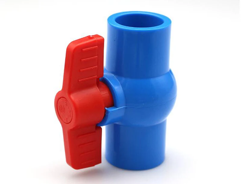 ПВХ водопроводная труба фитинги синий прямой локоть твердый равный тройник четыре-полосные Соединители Пластиковые соединительные части для орошения воды - Цвет: Valve