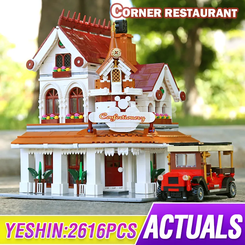 MOC Mold King 11003 Creator Expert Corner ресторанная улица серия модель строительные блоки