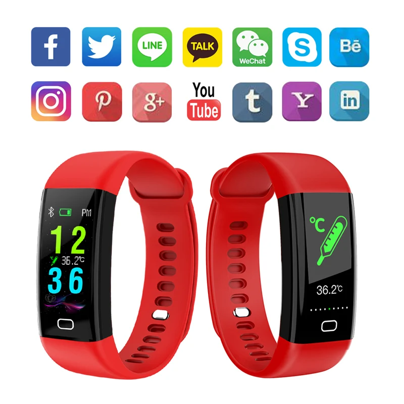 F77 Fitness Bracelet Smart Band Men Women Pedometer Wristband Blood Pressure Watch Heart Rate Monitor Body Temperature | Электроника