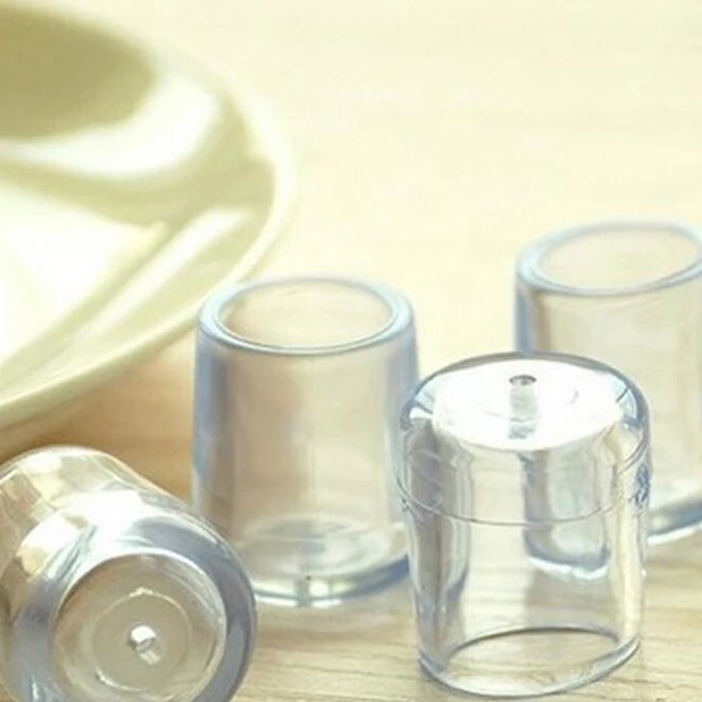 8Pcs Transparent Round Chair Leg Caps Anti Scratch Furniture Felt Pads for Table Chair Wear Shoes Protectors