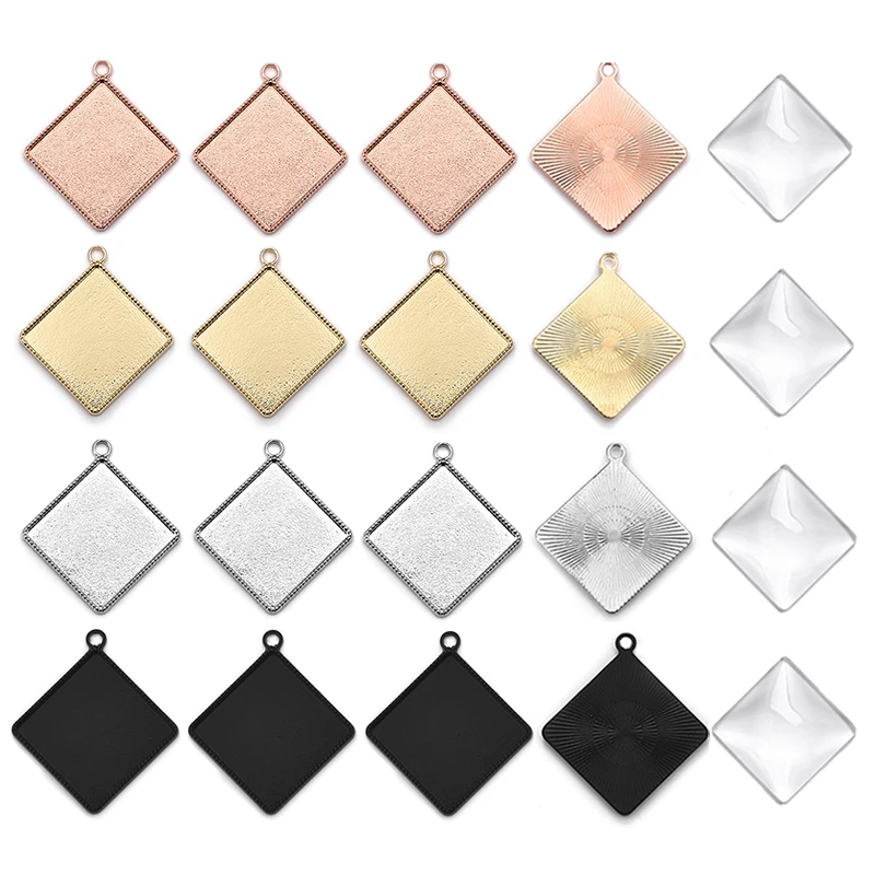 

Основа для Настройки камеи с квадратным кабошоном для подвесок «сделай сам», Безель для подвесок, безразмерных кулонов, для самостоятельного изготовления серег, ожерелий, ювелирных изделий, 20 мм, 10/16 штук