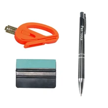 3 шт. Виниловая пленка для автомобиля, наклейки, набор для установки, авто Стайлинг, скребок для упаковки, инструменты, нож, аксессуары для автомобиля