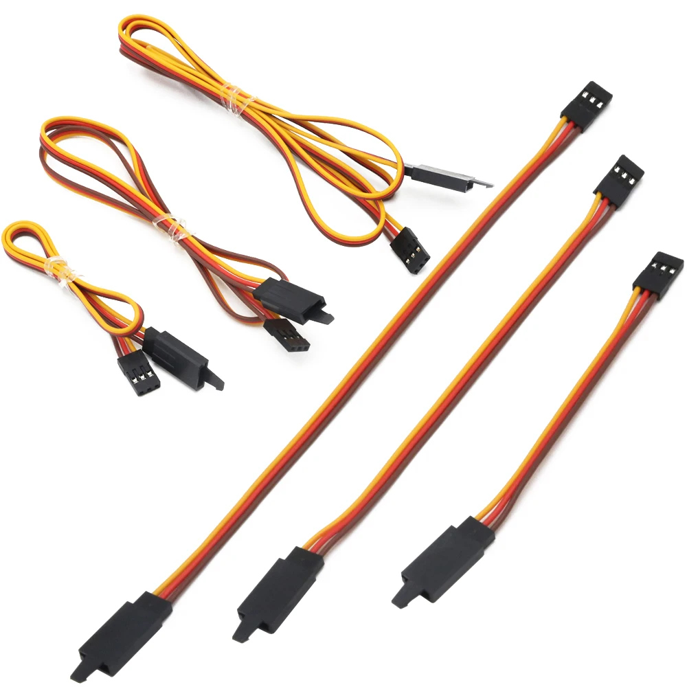 

10Pcs 100/150/200/300/500/1000mm Servo Extension Lead Wire Cable,Anti-loose 60 Core For RC Futaba JR Male to Female Airplane Toy