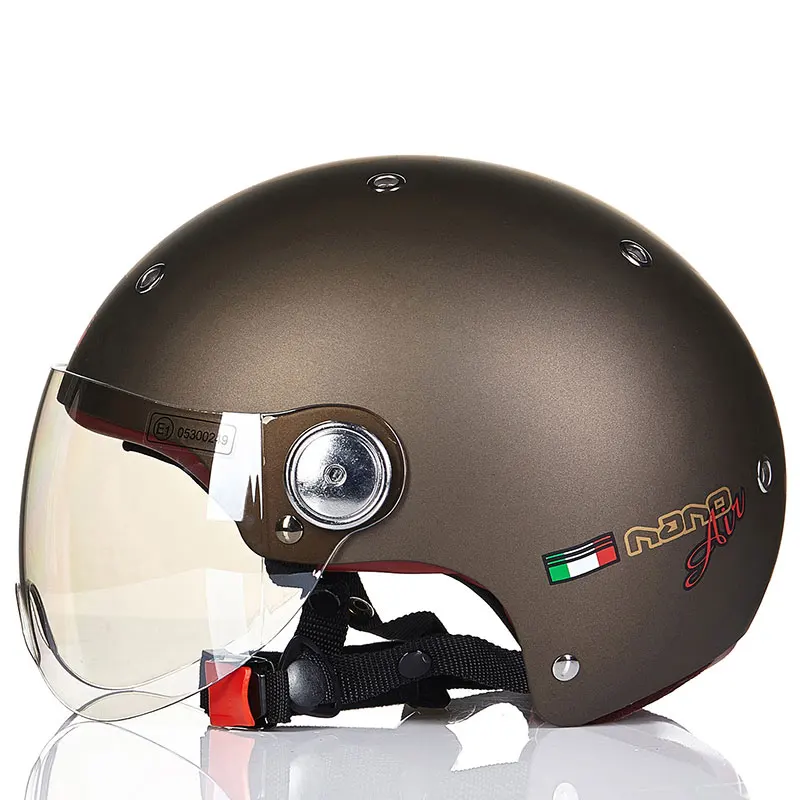 Открытый лицо e-Bike скутер мотоцикл половина шлем capacete cascos BEON B-103 - Color: Matte Copper Gold