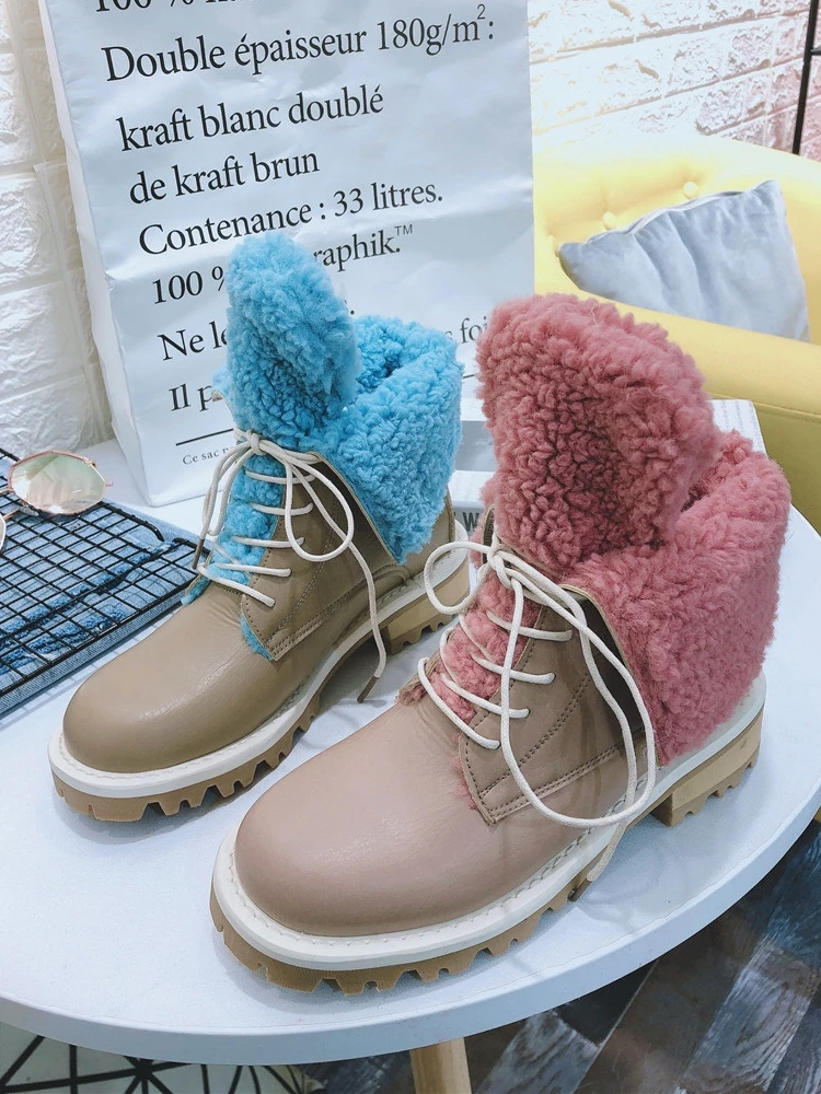 Maggie's Walker/женские модные ботинки до середины икры из искусственной кожи; женские зимние ботинки на шнуровке; Размеры 35-40