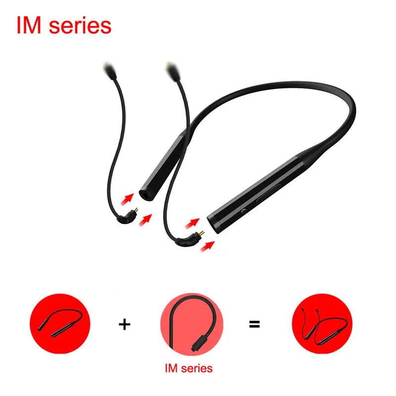 IM series Беспроводной Aptx Bluetooth 5,0 разделяемый кабель обновления mmcx для shure se215 se535 0,78 мм 2pin для KZ TRN QZ для sennheiser IE80 A2DC - Цвет: IM series