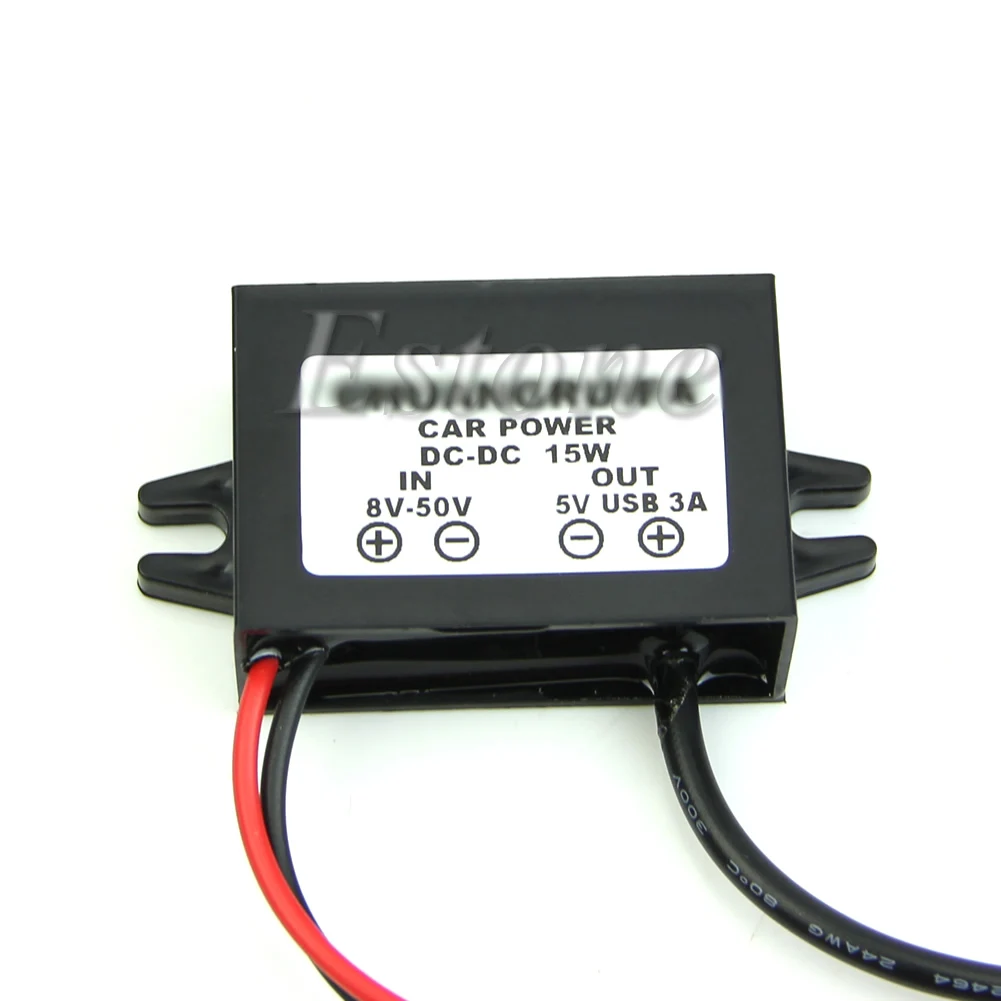 DC преобразователь модуль 12 В/8-50 в к DC5V 3A 15 Вт USB выходной адаптер питания Прямая поставка