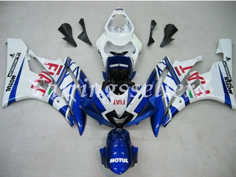 Blue white black Новые ABS Пластиковые обтекатели подходят для Yamaha Обтекатели YZFR6 2006 2007 обтекатель кузова YZF R6 06 07 пользовательские желтый черный белый - Цвет: Blue white black