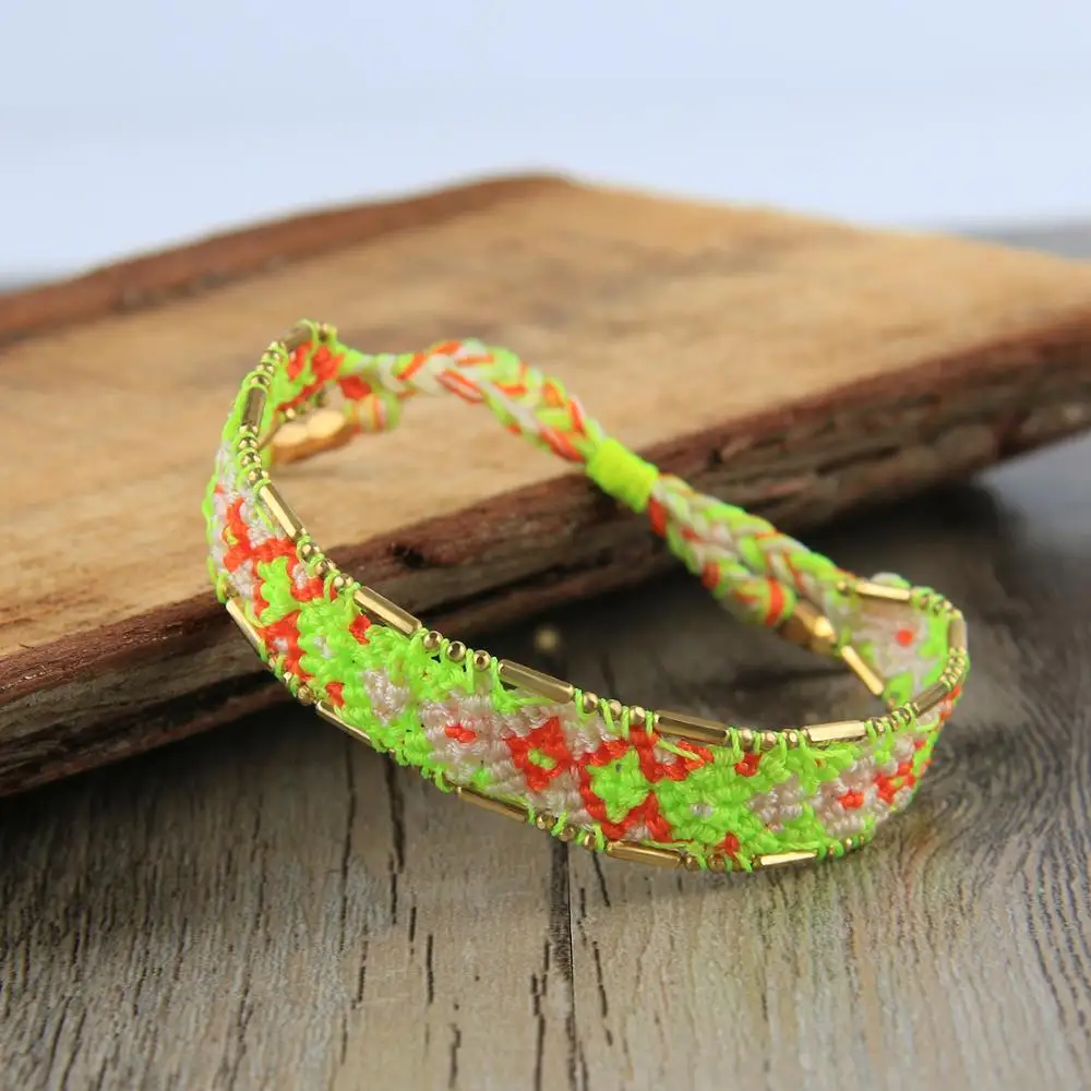 KELITCH Handwoven Thread Braided Friendship Bracelets Bangles Flamenco Maxi Wrap Bracelets for Women Bohemia Jewelry New