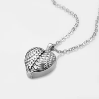 Funeral Angel Wings Cremation Jewelry for Ashes Urn Stainless Steel Pendant Necklace Drop shipping 1