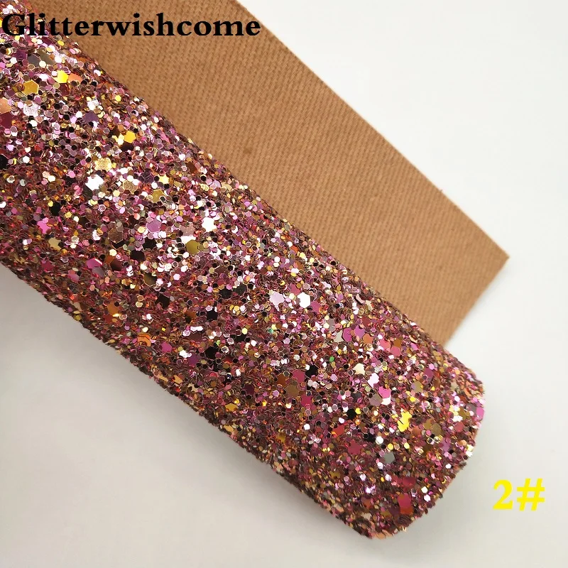 Glitterwishcome 21X29 см A4 размер винил для бантов, переливающийся массивный блеск кожа ткань винил для бантов, GM120A