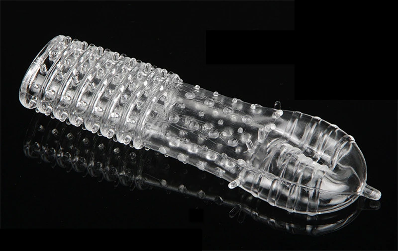 Silicone Reusable Condoms Time Delay Crystal Penis Rings Male Penis Extension Sleeves Cock Rings Adult Sex Toys for Men 5 Types9