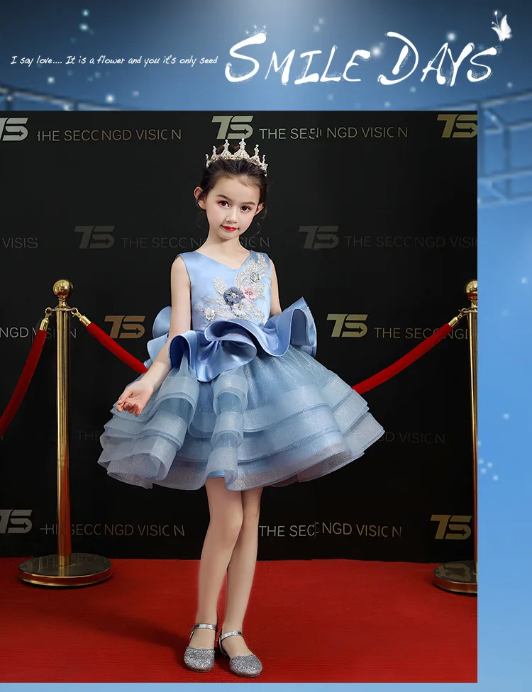 3D Flower Girls Party Dress Embroidered Formal Bridesmaid Wedding Girl Gown Christmas Princess Dresses Clothes Kids Vestido | Детская