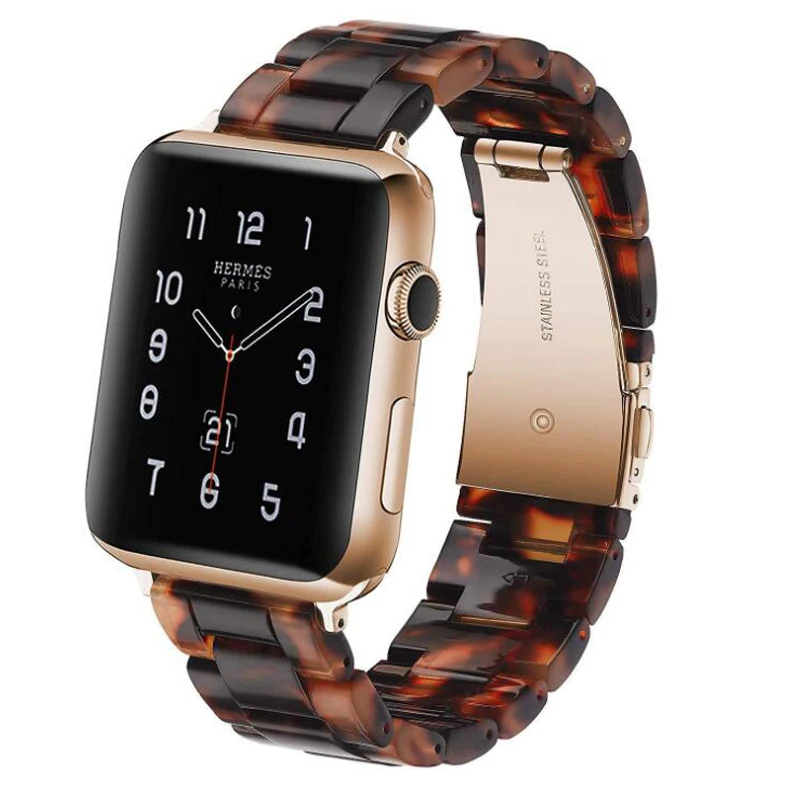 

Resin Watchband for iWatch Imitation Ceramic Strap Band for APPLE Watch Band Steel Buckle Strap Wistband Bracelet