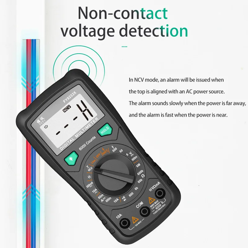 Цифровой мультиметр Mastfuyi FY8233S FY8233X 6000 отсчетов высокоскоростной диапазон емкость