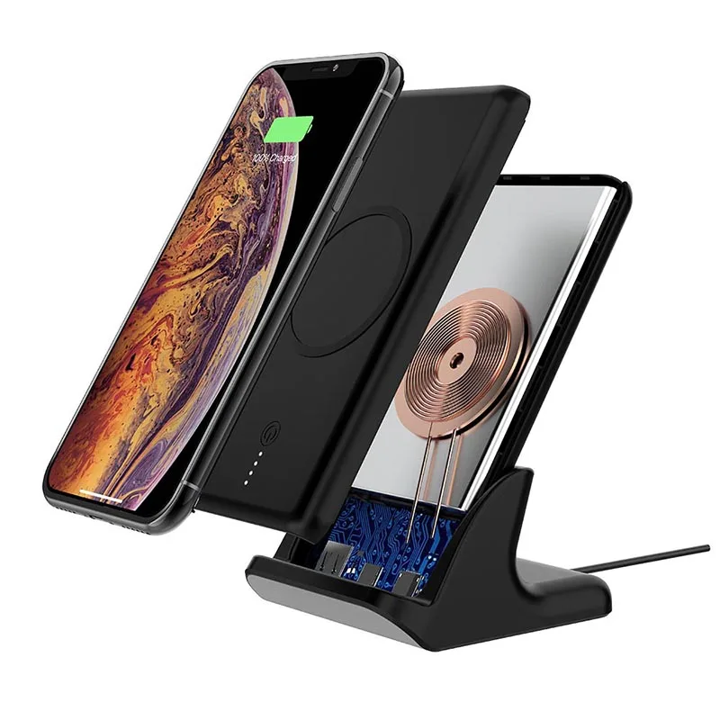 Беспроводное зарядное устройство Qi 10000 ма портативное для iPhone 11 pro XR XS Max Samsung S8 S9