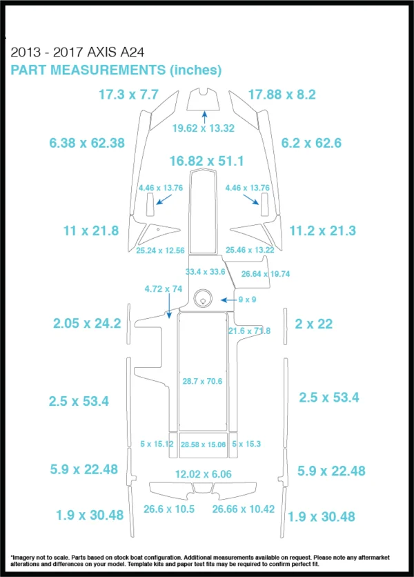 2013- Axis A24 плавающий шаг и коврик для кокпита лодка EVA Тиковый настил 1/" 6 мм
