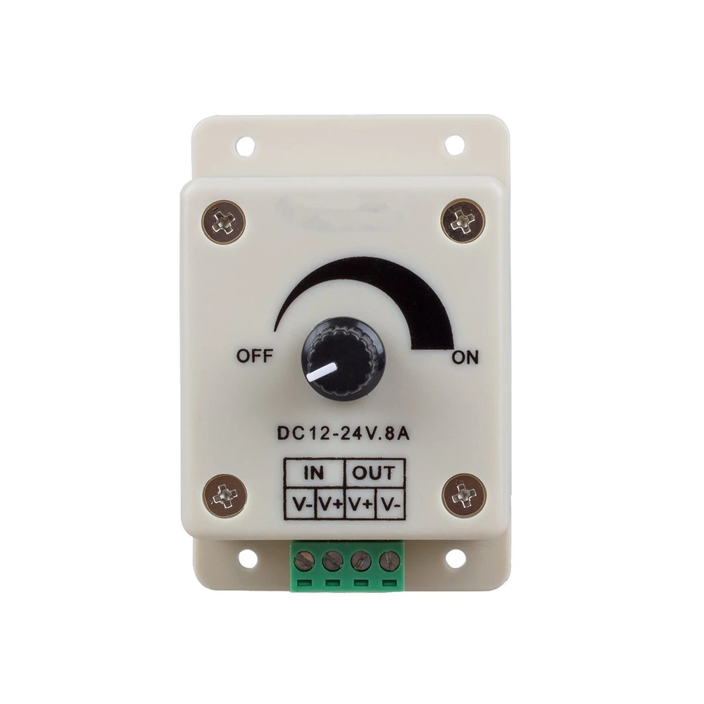 DC 12V 8A LED Light Strip Dimmer Adjustable Brightness Controller