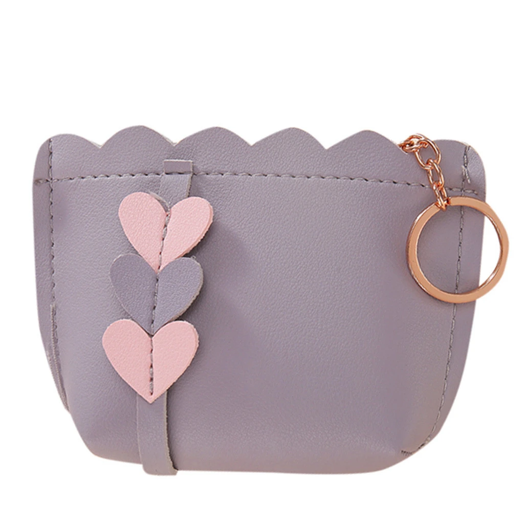 1PC Popular Women Love Decoration Pattern Coin Purse Zip Bag child girls boys Small Fresh Wallet PU Leather Portable Handbag 817 - Цвет: PP