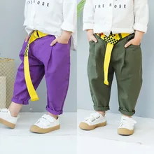 B2019 корейский стиль для мужчин и женщин, детский хлопковый саржевый Спецодежда, шаровары, модные повседневные штаны
