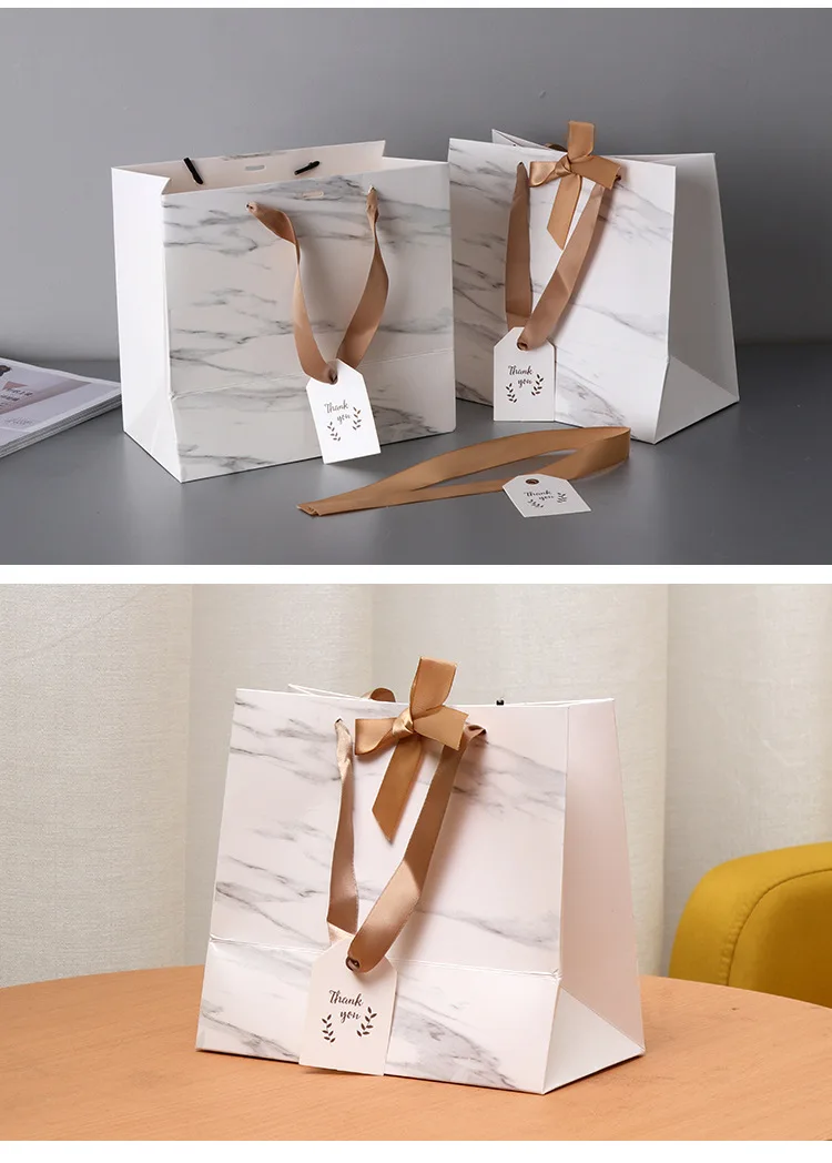 Мраморные подарочные пакеты с ручками, одежда для покупок, упаковка, boite dragees de Свадебные украшения коробка картон