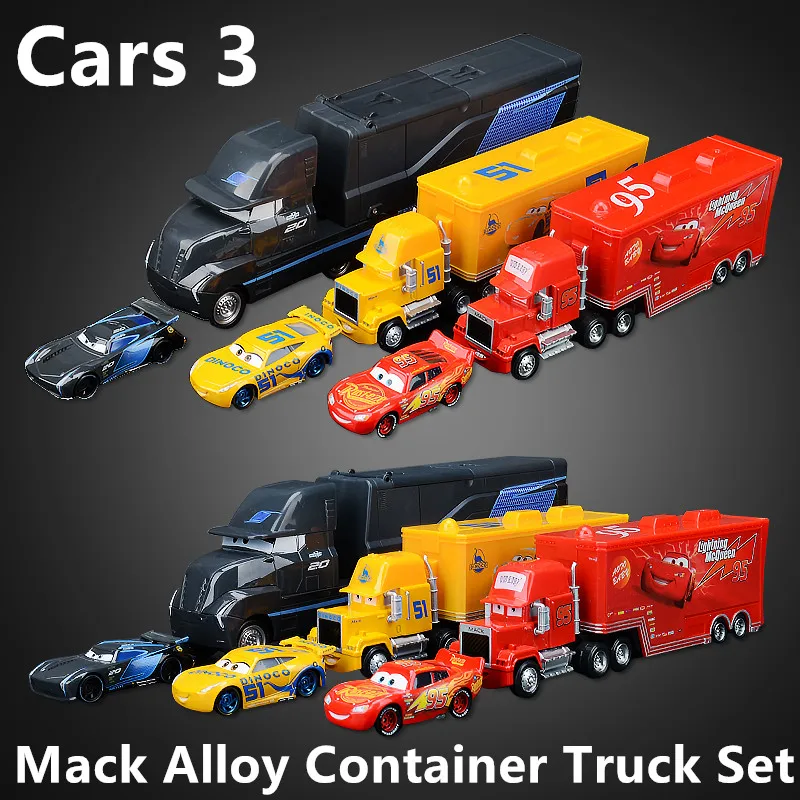 Disney Pixar тачки 3 игрушки молния McQueen Mack контейнер из сплава грузовик набор детские