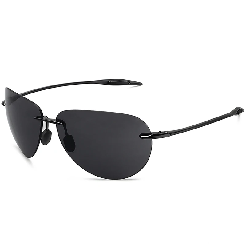 

MAXJULI Sunglasses Men Classic UV400 Fashion Driving Sports Unbreakable Rimless Oval Male Women's TR90 Frame Sun Eyewear 8008