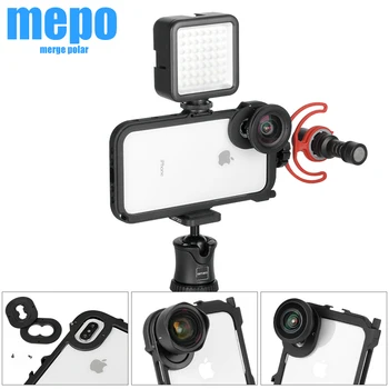 

Phonegraphy Phone Case for iPhone X Xs Metal Frame w/ 17mm Lens Mount Video Recording Cage Tripod Mount Camera Filmmaking Rig