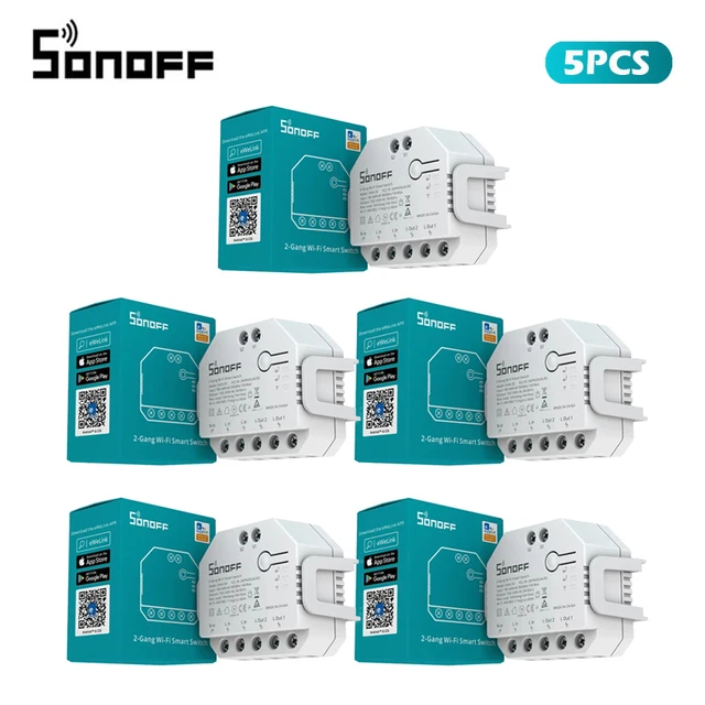 ITEAD SONOFF DUAL R3 2 Gang WiFi Dual Relay Module DIY MINI Smart Switch Power Metering Control Via eWeLink Alexa Google Home 