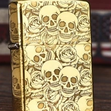 NTL 8 стильный латунный череп zpo зажигалка с коробкой