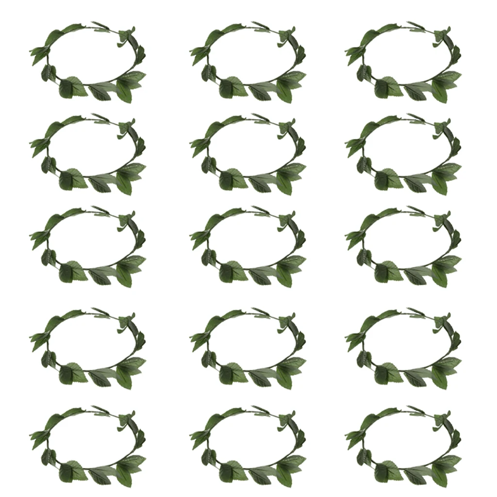 15Pcs Roman Greek Goddess Green Leaves Wreath Headpiece Fancy Costume Party