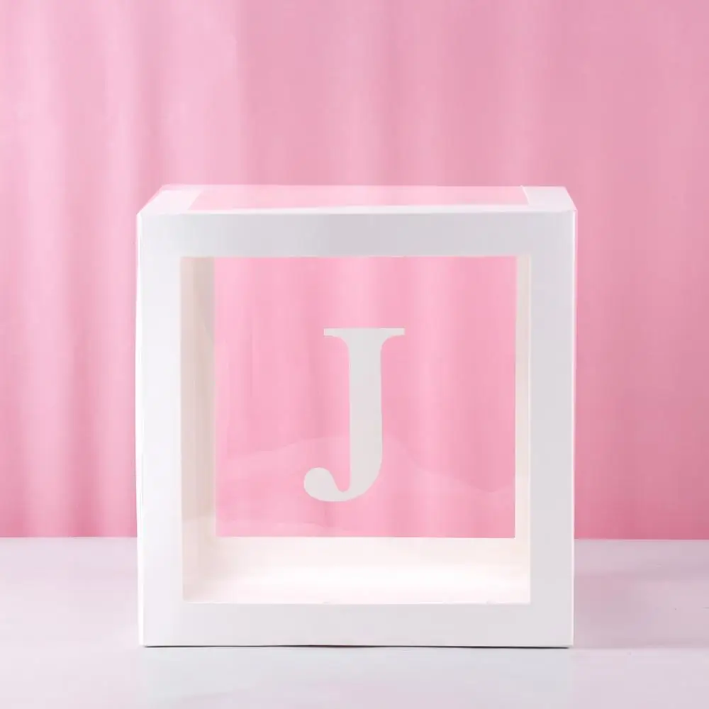 Буквы прозрачная коробка аксессуары для воздушных шаров детский душ с днем рождения шарики для свадебного украшения Воздушные шары коробка вечерние шары - Цвет: Box J