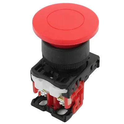 

AC 250V 6A Red Mushroom Button Momentary Pushbutton Switch NC SPST