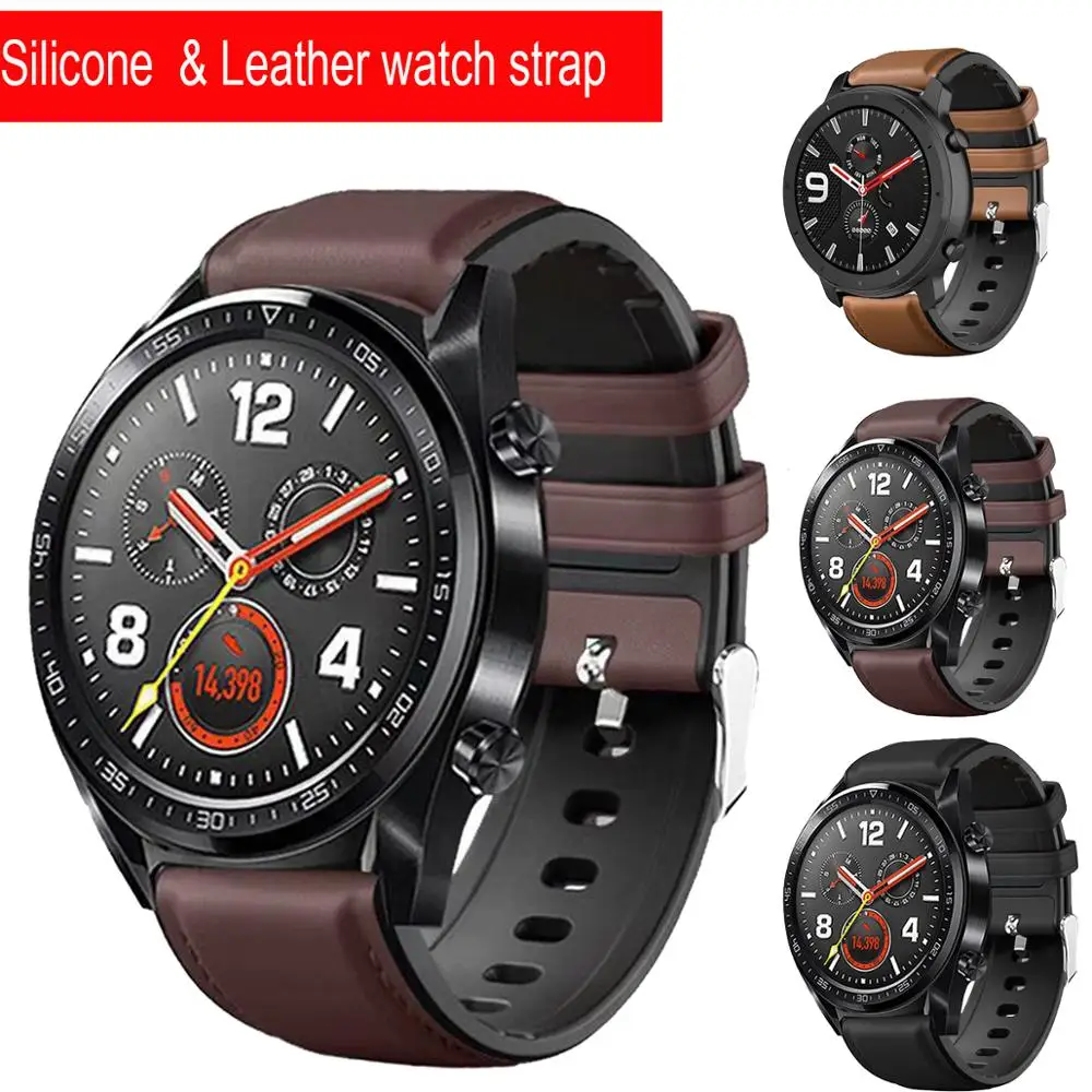 Cinturino In Silicone 22Mm In Pelle Per Huawei Watch Gt Gt2 46 Smart Watch Accessori Bracciale Per Honor Watch Magic 2 Cinturino 46Mm