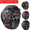 22mm Leather silicone watch strap for Huawei Watch GT GT2 46 Smart watch Accessories bracelet for Honor Watch Magic 2 46mm band ► Photo 1/6