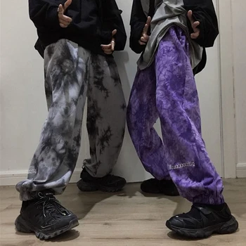 

2020 New spring Harajuku Cargo Pants Woman and Man Streetwear Letter Embroidery Modis Tie Dye Trousers Pants Pantalones