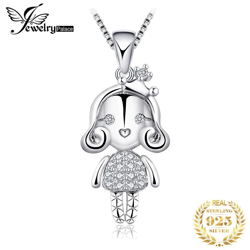 JewelryPalace стерлингового серебра 925 пробы с кубическими кристаллами циркония для маленькой принцессы 3D кукла