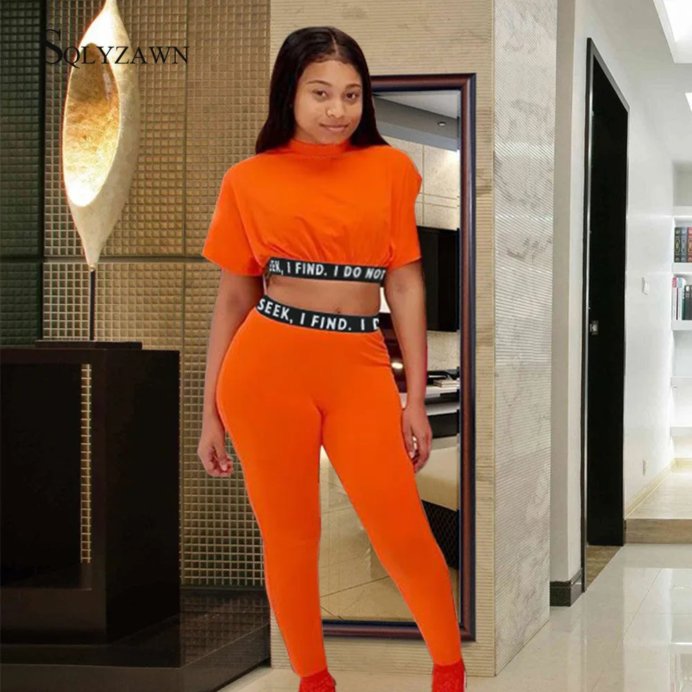 Women Letter I Do Not Seek I Find Print Two Piece Set Outfits Crop Tops Bodycon Long Pants Joggers Casual Sportswear Tracksuit Pant Suits Aliexpress