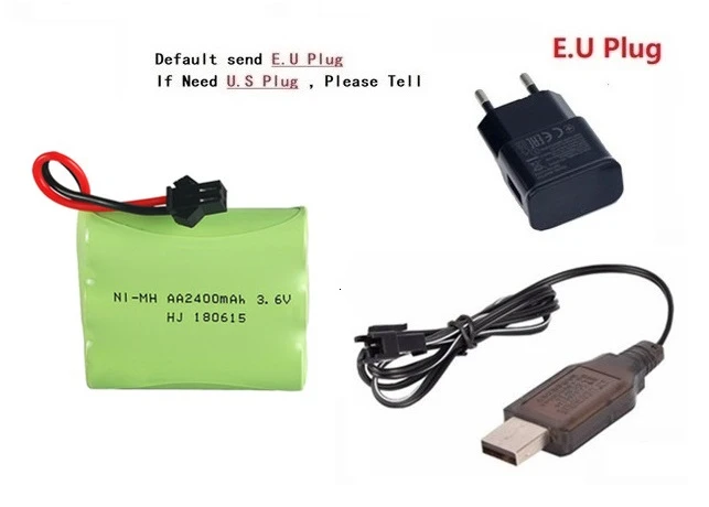 Модель M) Ni-MH 3,6 v 2400mah батарея+ USB зарядное устройство для радиоуправляемых игрушек автомобиль Танк Поезд Робот Лодка пистолет AA 3,6 v перезаряжаемый аккумулятор - Цвет: Navy Blue
