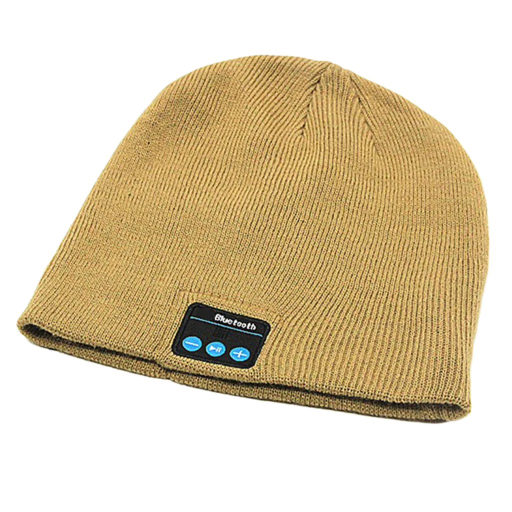 Brown Bluetooth Шапка-бини, гарнитура, наушники, динамик, шапка для катания на лыжах, бега, прогулок - Цвет: Brown