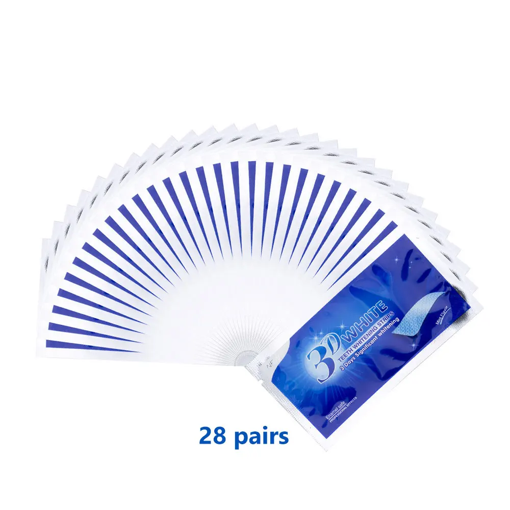 28pairs 28 шт./14 пар 3D продвинутый белый гель для отбеливания зубов полоски удаление пятен гигиена полости рта чистый двойной эластичный отбеливатель стоматологический инструмент - Цвет: 28pairs