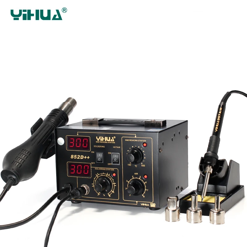 YIHUA 852D++ SMD цифровая воздушная паяльная станция Мобильный телефон Горячая пушка Пайка для припоя